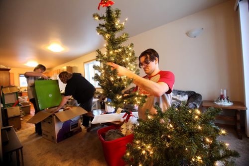 Rene Van De Kaere  and family dress their home for Christmas.  Photo Essay on the Van De Kaere family (including  Cadence, Shannon, Rene and Brendon) finally moving into thier Habitat home just  in time for Christmas.  Dec 16, 2013 Ruth Bonneville / Winnipeg Free Press