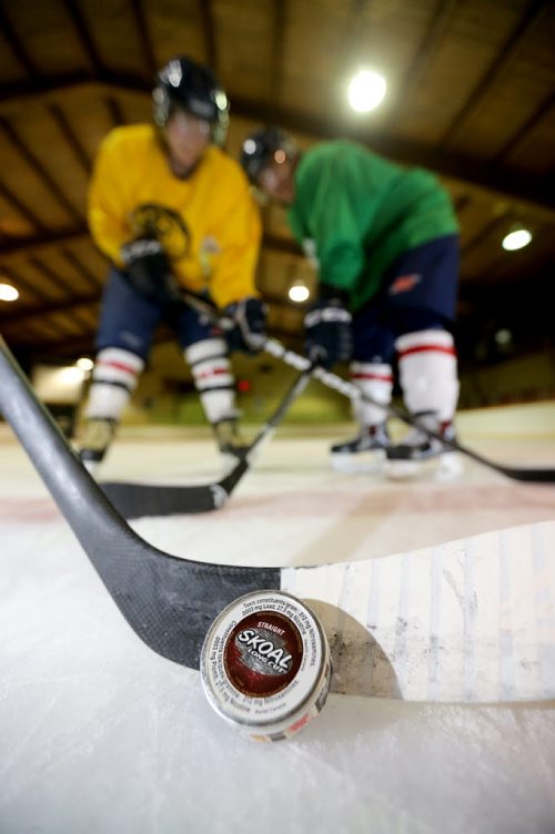 Tin of Skoal chewing tobacco for 49.8 feature at the Transcona Railer Express practice at the Roland Michener Arena, Wednesday, December 19, 2013. (TREVOR HAGAN/WINNIPEG FREE PRESS)