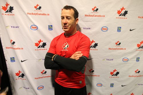 Team Canada Head Coach Kevin Dineen at Ralph Engelstad Arena in Grand Forks Thursday. See Gary Lawless story. December 19, 2013 - (Phil Hossack / Winnipeg Free Press)
