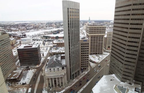 Portage and Main St as seen from the 22 floor of 201 Portage Ave-For files- Dec 20, 2013   (JOE BRYKSA / WINNIPEG FREE PRESS)
