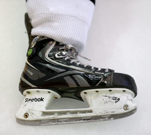 File art of hockey skate for 49.8 on chew (chewing tobacco) (smokeless tobacco) at Selkirk Steelers versus Portage Terriers, at Selkirk Rec Complex, Sunday, December 22, 2013. (TREVOR HAGAN/WINNIPEG FREE PRESS)