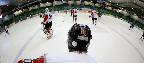 File art of hockey players for 49.8 on chew (chewing tobacco) (smokeless tobacco) at Selkirk Steelers versus Portage Terriers, at Selkirk Rec Complex, Sunday, December 22, 2013. (TREVOR HAGAN/WINNIPEG FREE PRESS)