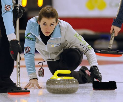 in pic Beth Peterson  in game vs Kristy Watling  at the Canola  Junior Provincial Curling Championships at the  Portage Curling Club , kyle jahns story    Dec. 30 2013 / KEN GIGLIOTTI / WINNIPEG FREE PRESS