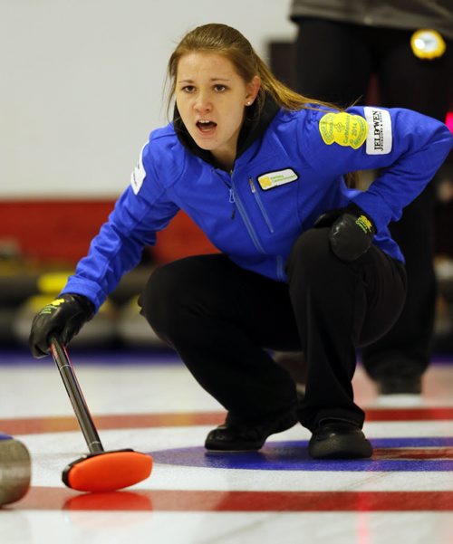 in pic  Rachel Burtnyk in game vs Meaghan  Brezden at the Canola  Junior Provincial Curling Championships at the  Portage Curling Club , kyle jahns story    Dec. 30 2013 / KEN GIGLIOTTI / WINNIPEG FREE PRESSDec. 30 2013 / KEN GIGLIOTTI / WINNIPEG FREE PRESS