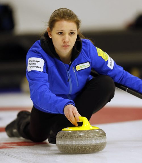 in pic  Rachel Burtnyk in game vs Meaghan  Brezden at the Canola  Junior Provincial Curling Championships at the  Portage Curling Club , kyle jahns story    Dec. 30 2013 / KEN GIGLIOTTI / WINNIPEG FREE PRESSDec. 30 2013 / KEN GIGLIOTTI / WINNIPEG FREE PRESS
