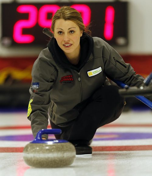 Meaghan Brezden at the Canola  Junior Provincial Curling Championships at the  Portage Curling Club , kyle jahns story    Dec. 30 2013 / KEN GIGLIOTTI / WINNIPEG FREE PRESS