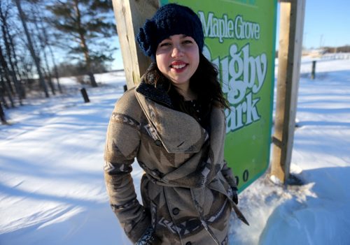 Jessica Botelho-Urbanski for Our Winnipeg. At Maple Grove Rugby Park, Saturday, Wednesday, January 4, 2014. (TREVOR HAGAN/WINNIPEG FREE PRESS)