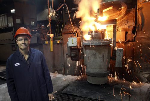 Rob McBain, pres. of Ancast Industries in the iron foundry. For Murray McNeill story.Wayne Glowacki / Winnipeg Free Press Jan.6 2014