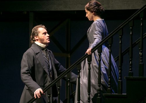 Jennifer Dzialoszynski stars as Jane Eyre along side Tim Campbell as Edward Rochester in the stage adaptation of Charlotte Bronte's celebrated novel Jane Eyre. The play, adapted by Julie Beckman, runs Jan. 9 to Feb. 1 at John Hirsch Mainstage 140107 - Tuesday, {month name} 07, 2014 - (Melissa Tait / Winnipeg Free Press)