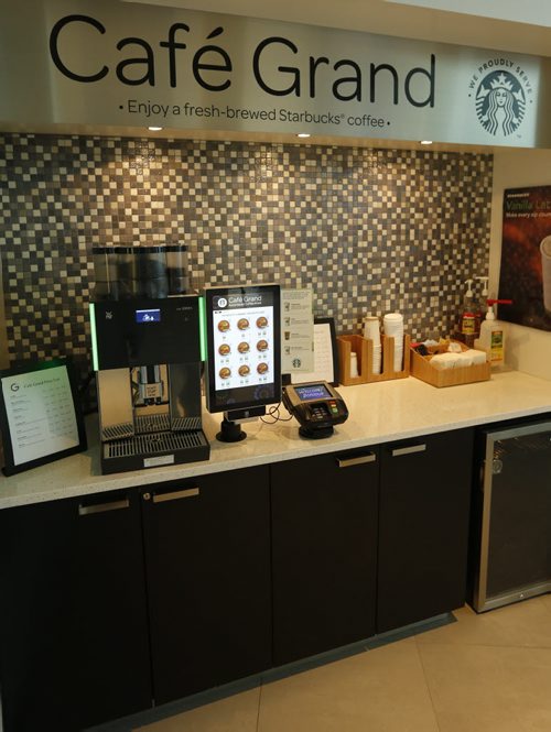 credit card based & automated Starbucks in the the lobby -automated Starbucks in the the lobby.The Grand  Winnipeg Airport Hotel  martin cash story finance  JAN. 8 2014 / KEN GIGLIOTTI / WINNIPEG FREE PRESS J