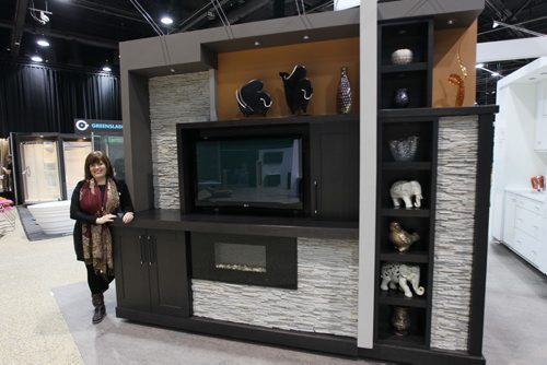The Kitchen Bath and Renovation Show 2014- Jan Currier checks out  Urban Effects by Norcroft Cabinetry display-See Todd Lewys story- Jan 09, 2014   (JOE BRYKSA / WINNIPEG FREE PRESS)
