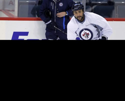Winnipeg Jets Practice - Dustin Byfuglien. BORIS MINKEVICH / WINNIPEG FREE PRESS January 10, 2014
