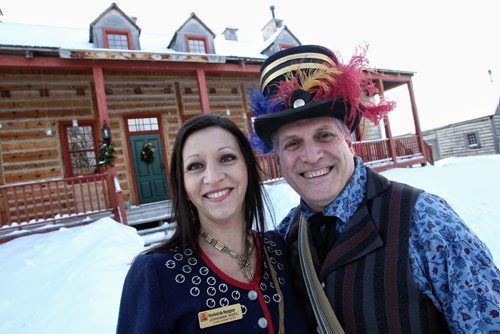 Joanne and her husband Guy Noël dressed in traditional costume at Fort Gibraltar where the Festival du Voyageur revealed the programming for its 45th year which will take place on February 14th to 23. 140114 - January 14, 2014 MIKE DEAL / WINNIPEG FREE PRESS