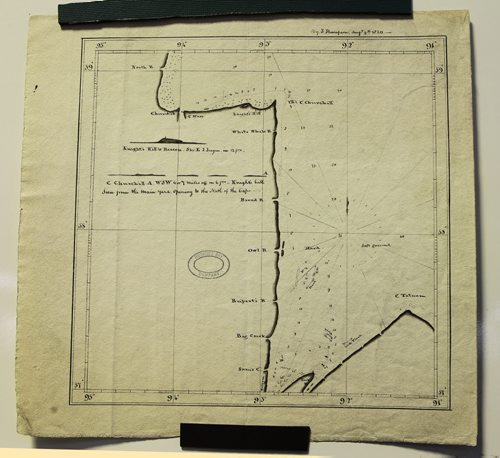 Old map from August 9th, 1820 of northern Manitoba, Churchill area. For Alex Paul's story on the Selkirk Settlers. Photographs copied from book, Jan 14,, 2014 Ruth Bonneville / Winnipeg Free Press