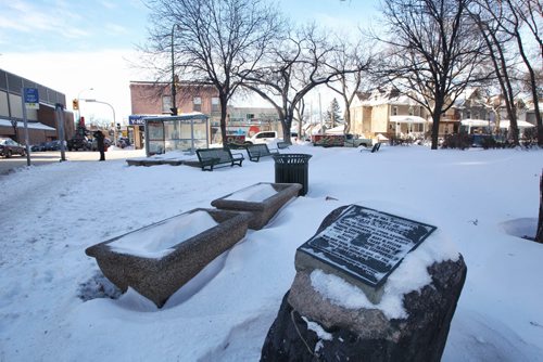 There is a tiny park at the north east corner of Ellice and Spence. In it is a boulder with a plaque commemorating the victims of the Haselmere fire Äî the second worst in Winnipeg history in terms of deaths. The boulder is on the Ellice Avenue side of the park. It is the 40th anniversary of the fire.  140116 - January 16, 2014 MIKE DEAL / WINNIPEG FREE PRESS