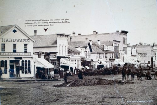 1875 photograph of Main St in Winnipeg - See Randy Turner story- January 16, 2014   (JOE BRYKSA / WINNIPEG FREE PRESS)