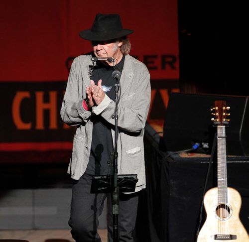 Neil Young - Benefit Concert at Centennial Concert Hall in Winnipeg, MB. BORIS MINKEVICH / WINNIPEG FREE PRESS January 16, 2014