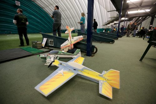 RC flying enthusiasts converge on the Golf Dome to fly planes and helicopters, Friday, January 17, 2014. (TREVOR HAGAN/WINNIPEG FREE PRESS) - for dave sanderson story