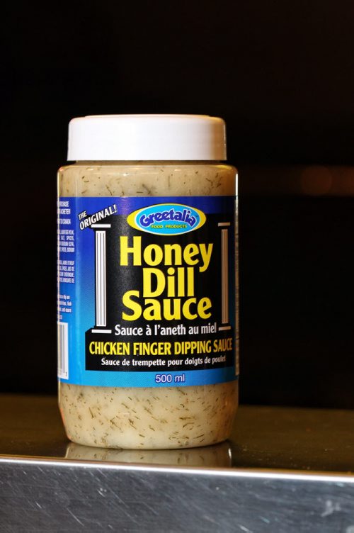 A jar of the famous Honey Dill Sauce from Greetalia Food Products, the only company in the world that markets honey dill sauce. The company's sauce is based on a recipe from Zorba's, the family-run biz at The Forks.  140121 - January 21, 2014 MIKE DEAL / WINNIPEG FREE PRESS