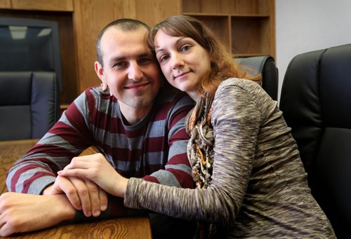 Anna Repina and Roman Plokhotniuk love their new adopted country of Canada after immigrating to Morden recently. See Bill Redekop's story.  Jan 21,, 2014 Ruth Bonneville / Winnipeg Free Press