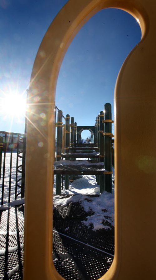 Outdoor playground at Greenway school sits empty during recess time  due to extreme windchill value making it mandatory that the students have indoor recess.  Ashley Prest story.  Jan 22,, 2014 Ruth Bonneville / Winnipeg Free Press