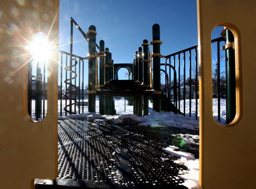 Outdoor playground at Greenway school sits empty during recess time  due to extreme windchill value making it mandatory that the students have indoor recess.  Ashley Prest story.  Jan 22,, 2014 Ruth Bonneville / Winnipeg Free Press