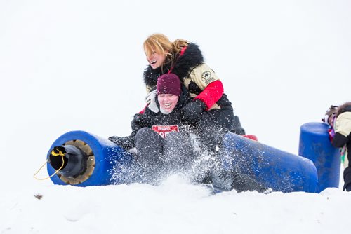 Canstar Community News (08/01/2014)- Racers take part in the Ice Donkey Race in 2013 (KellyMorton/CanstarNews)