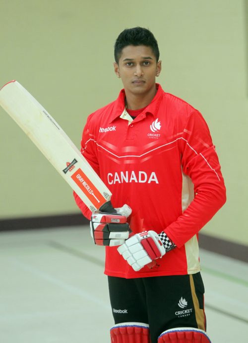 Trevor Manoosingh, cricket player for Team Canada U19, heading for U19 World Cup in Dubai.  BORIS MINKEVICH / WINNIPEG FREE PRESS. JAN 23, 2014