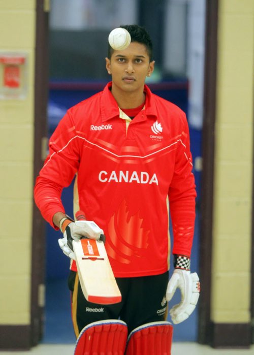 Trevor Manoosingh, cricket player for Team Canada U19, heading for U19 World Cup in Dubai.  BORIS MINKEVICH / WINNIPEG FREE PRESS. JAN 23, 2014