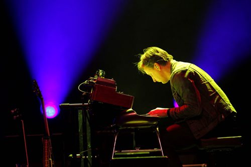 BLUE RODEO AT MTS CENTRE - Mike Boguski (keyboards) performs to the crowd. BORIS MINKEVICH / WINNIPEG FREE PRESS. JAN 23, 2014