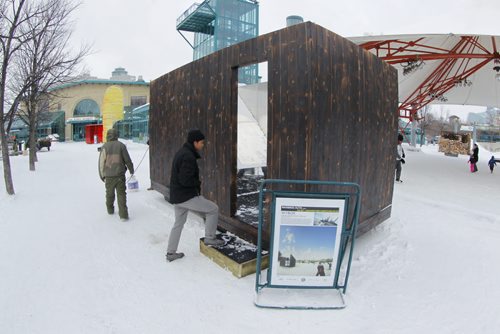 The winning hut design Skybox at the Forks. SKYBOX  University of Manitoba  Winnipeg BORIS MINKEVICH / WINNIPEG FREE PRESS Jan 24, 2014