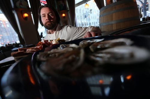 Chef Tristan Foucault at The Peasant Cookerie with Oysters and Charcuterie, January 24, 2014. (TREVOR HAGAN/WINNIPEG FREE PRESS) - for restaraunt review