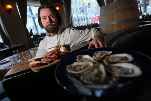 Chef Tristan Foucault at The Peasant Cookerie with Oysters and Charcuterie, January 24, 2014. (TREVOR HAGAN/WINNIPEG FREE PRESS) - for restaraunt review