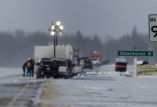 The scene taken from Hwy. #59 down the road  to Otterburne,Mb. that is closed .Adam Wazny  story  Wayne Glowacki / Winnipeg Free Press Jan.27  2014