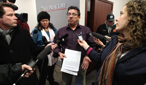 Sandy Bay First Nation Chief Russell Beaulieu during a press conference the Chief held at the bands lawyer's office in Winnipeg.  140205 - February 05, 2014 MIKE DEAL / WINNIPEG FREE PRESS