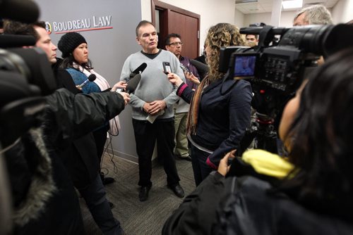 George Beaulieu Director of Education for Sandy Bay First Nation during a press conference that the Chief called at the bands lawyer's office in Winnipeg.  140205 - February 05, 2014 MIKE DEAL / WINNIPEG FREE PRESS