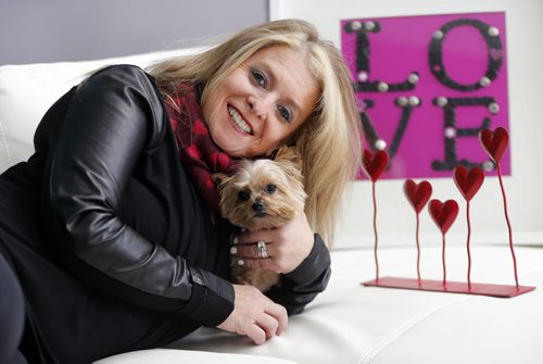 Lianne Tregobov  with her dog Harley  for Valentines Doug Spiers Col.  on new relationships  at include pets . ( camelot )  FEB. 7 2014 / KEN GIGLIOTTI / WINNIPEG FREE PRESS