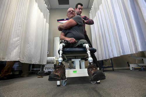 49.8 Pulse article -  mentors an motivators,   Ed Dean, a client of Tim Shantz - Certified Athletic Therapist - Eastman Therapy Centre,  is a bilateral amputee from a car accident.   Tim Shantz, helps him keep his upper body strength to maintain an active lifestyle.  Feb 11,, 2014 Ruth Bonneville / Winnipeg Free Press