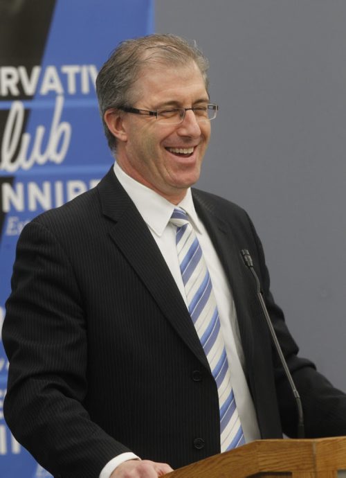 Gord Steeves speaks at the Conservative Club of Winnipeg luncheon Tuesday. Bart Kives story Wayne Glowacki / Winnipeg Free Press Feb. 11   2014