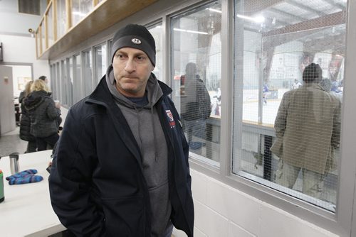 February 11, 2014 - 140211  -  Laurence Gorenstein, a parent whose child plays hockey, comments on the plan to make parents take a behaviour course before their child can play hockey in Winnipeg Tuesday, February 11, 2014. John Woods / Winnipeg Free Press