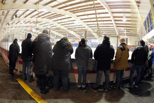 Generic photos of fans watching hockey in a local arena. Notre Dame Arena in St. Boniface. BORIS MINKEVICH/WINNIPEG FREE PRESS  Feb. 12/14