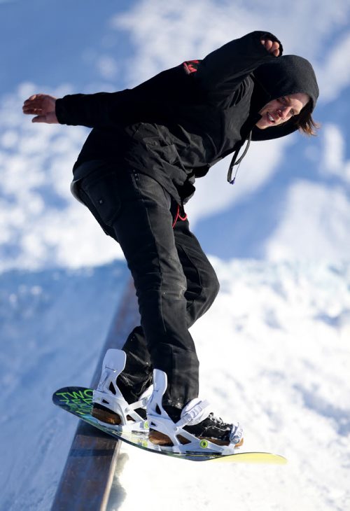 Colin Derhak, 25, snowboarding at The Forks shortly after the Snow Jam competition, Saturday, February 15, 2014. (TREVOR HAGAN/WINNIPEG FREE PRESS)