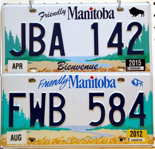 Manny Jacob, a member of the ALPCA, an international association of license plate collectors, and part of his collection, Friday, February 14, 2014. (TREVOR HAGAN/WINNIPEG FREE PRESS) - for 49.8 intersection dave sanderson piece. Similar plates that contain differences.
