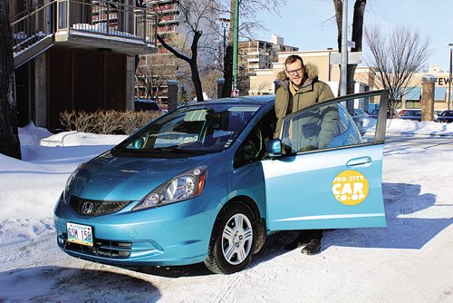 Canstar Community News (12/03/2014) Aaron Russin, Member Services Coordinator for PegCity Co-op, said the car share program is looking for more investors so they can expand their locations east of the Red River and north of the Assiniboine. (STEPHCROSIER/CANSTARNEWS)