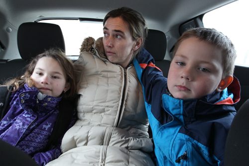 Marta Placzek  with her children Jakub, right, and Justyna -she's in legal limbo after her abusive spouse was deported to Poland-    See Carol Sanders story- Feb 21, 2014   (JOE BRYKSA / WINNIPEG FREE PRESS)