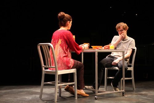 Actors Toby Hughes who plays Connor (the son) and  Nancy Sorel who plays Sharon (the mom) in the PTE play The Valley, a drama about al altercation between a teenager and a police officer on a Vancouver SkyTrain.  ENT Kevin Prokosh.   Ruth Bonneville / Winnipeg Free Press