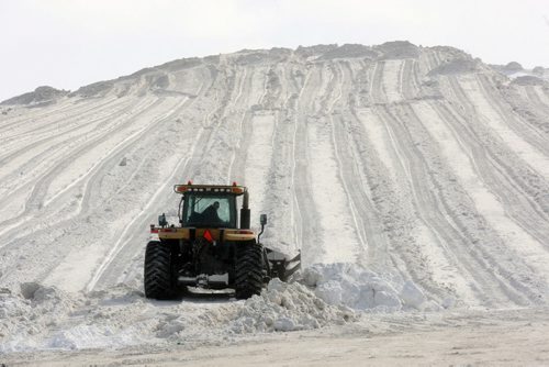 The East side City Of Winnipeg Snow Disposal Site east of St Marys Road off 101 in full operation Wednesday afternoon-    See Geoff Kirbyson story- Feb 26, 2014   (JOE BRYKSA / WINNIPEG FREE PRESS)