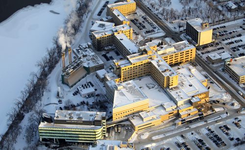 Aerial photos over Winnipeg. St. Boniface Hospital. November 28, 2012  BORIS MINKEVICH / WINNIPEG FREE PRESS