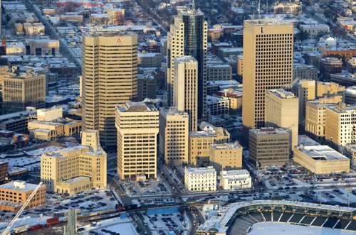 Aerial photos over Winnipeg. Skyline photo. Downtown Winnipeg. November 28, 2012  BORIS MINKEVICH / WINNIPEG FREE PRESS