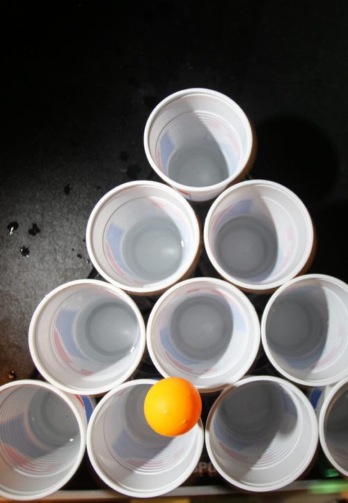 A group of locals are introducing competitive beer pong to Winnipeg, minus the beer. The Pegcitypongers meet at the St. Boniface Hotel every Sunday to play, there are even tournaments. 140226 - Wednesday, February 26, 2014 -  (MIKE DEAL / WINNIPEG FREE PRESS)